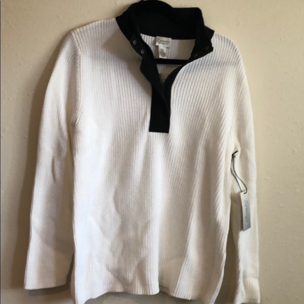 White Sweater Quarter Zip